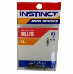 Tackle World Instinct Pro Black Barrel Rolling Swivel